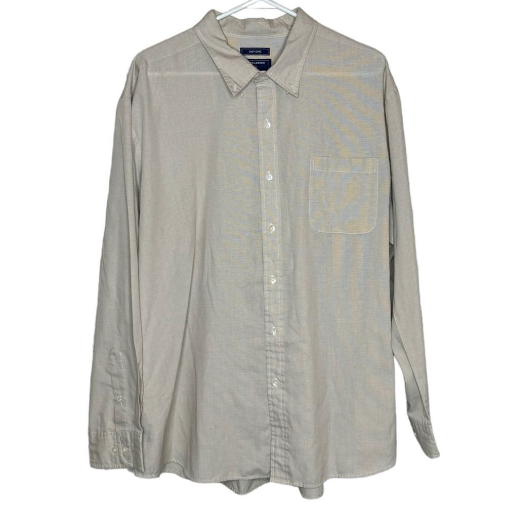Saddlebred Easy Care Tan Button Down Shirt size XXL